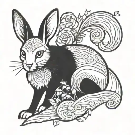 Rabbit And Fox Curled