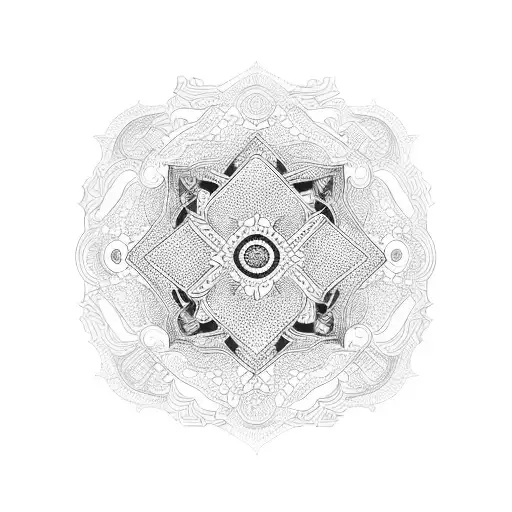 Intricate Geometric Pattern Within A Circle