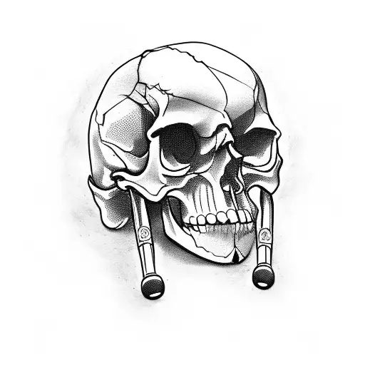 A Skull With Crutches
