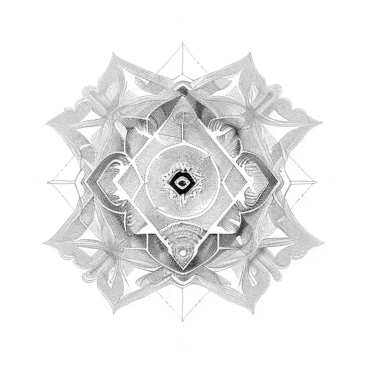 Intricate Geometric Pattern Within A Circle