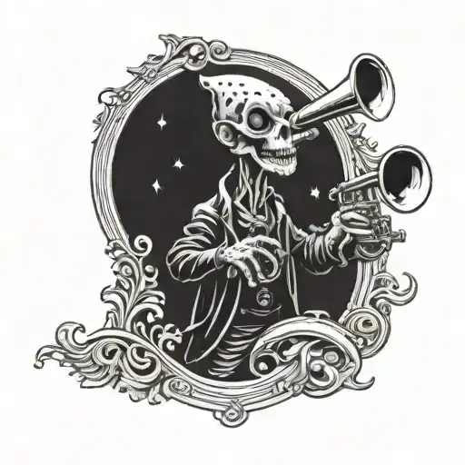 A Cosmic Pirate Alien Playing A Trumpet In A Jazz Club