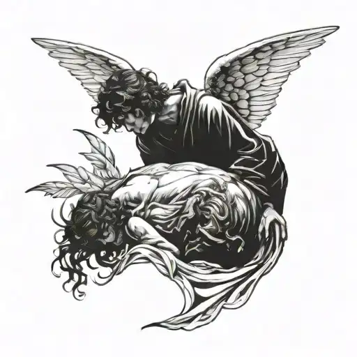 Angel Getting Buried By The Devil