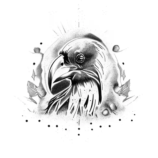 Partially Decayed Raven With Memento Mori Written