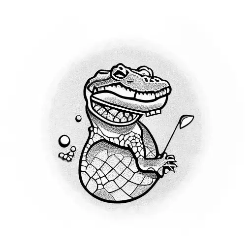 Alligator With Golf Ball