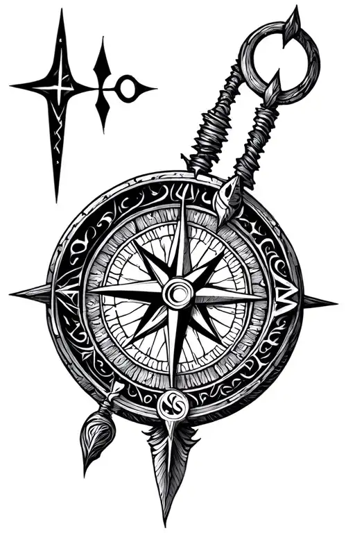 Viking Compass And Runes