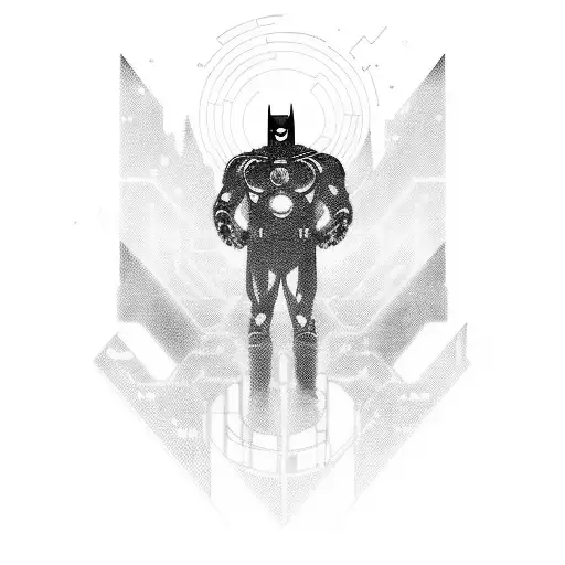 A Futuristic Cyberpunk Cityscape With A Hidden Batman Symbol Integrated Into The Design