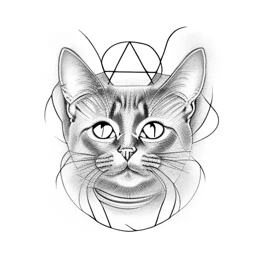 A Black Cat Is Trying To Reach The Letter M