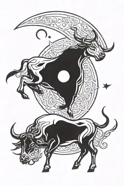 Taurus And Moon Merging Together