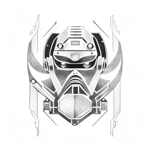 Cyberpunk Mechanical Robotic And Cyberpunk Samurai Bust Holding A Sword