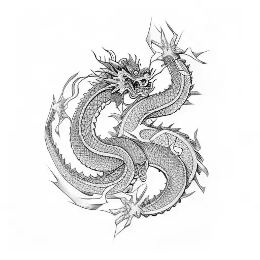 Japanese Dragon Sleeve For Leg