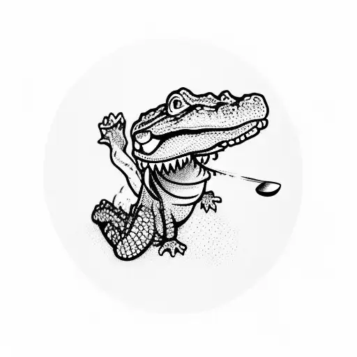 Alligator Swinging Golf