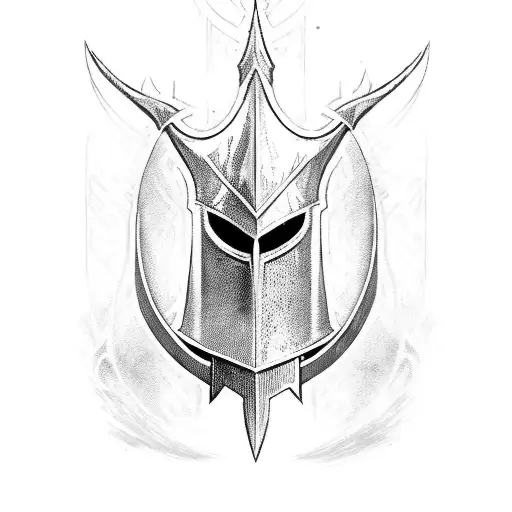 Witch King Of Angmars Helmet With A Sword Through It