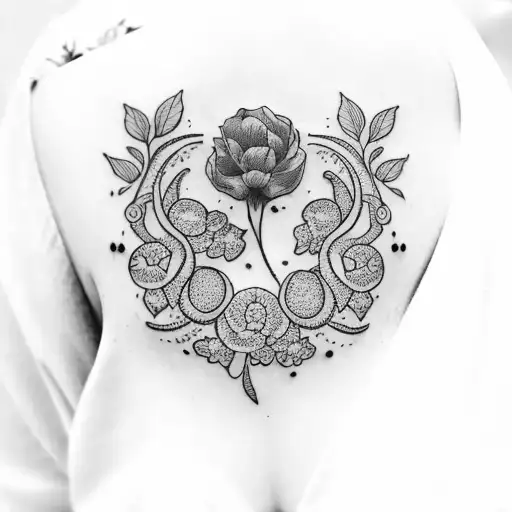 Half Sleeve Tattoo With Floral And An Infinity