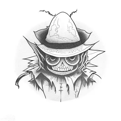 Small Evil Scarecrow With A Shadow