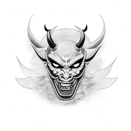 Oni Mask Half Evil Half Angel