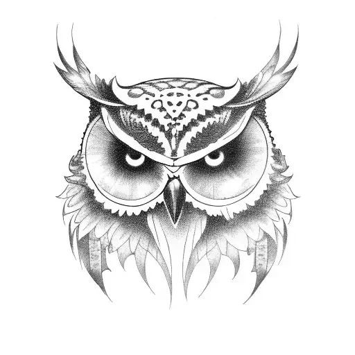 Owl And Human Skull