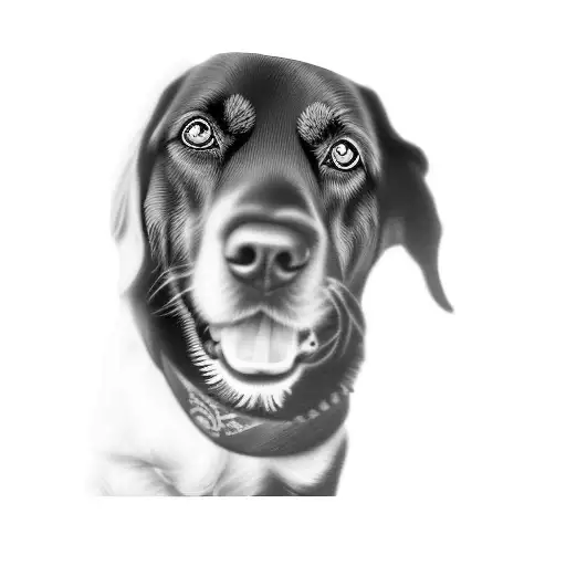 A Black Dog With A Red Bandana