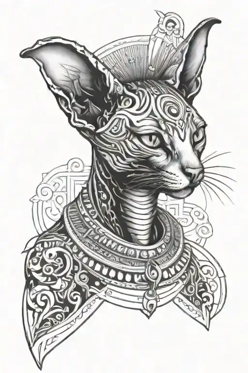 Sphinx Cat W Egyptian Theme Sleeve