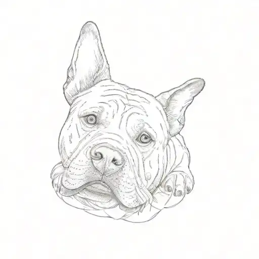 A Pit Bull Shar Pei Dog Paw Prints