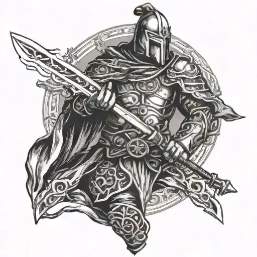 Slovak Warrior Holding Sword