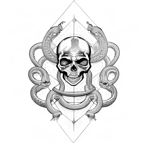Occult Skull And Snake