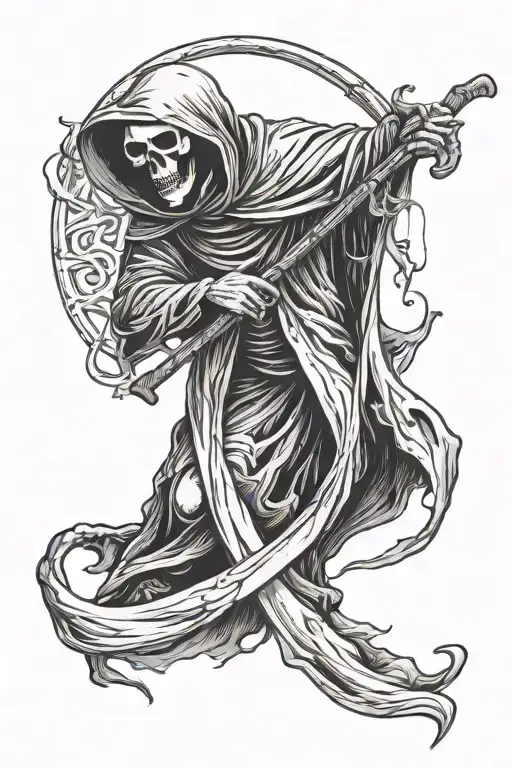 Grim Reaper Is Holding A Sickle