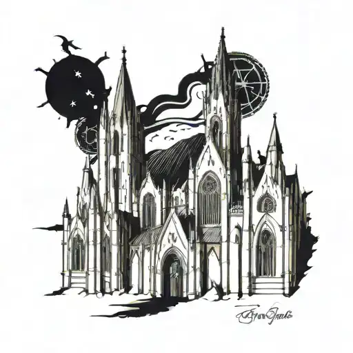 Gothic Cathedral Towers With Dark Ornaments Cybertribal