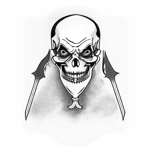 Grim Reaper With Joker Playing Card