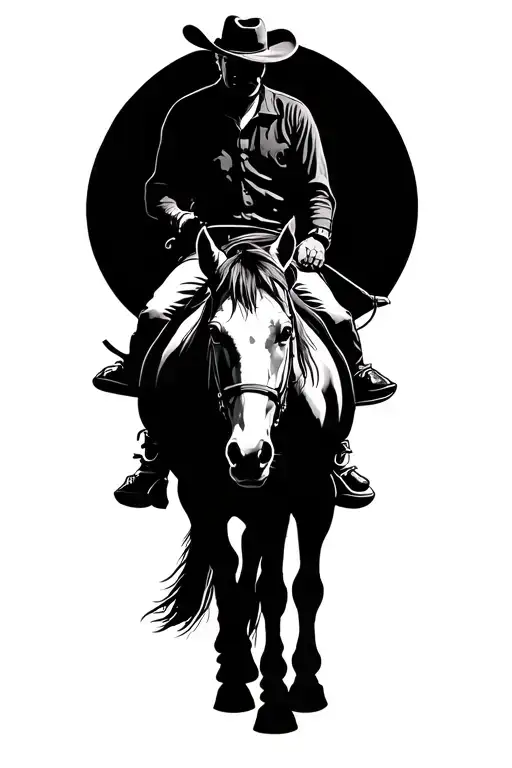 Cowboy Riding A Horse Horse