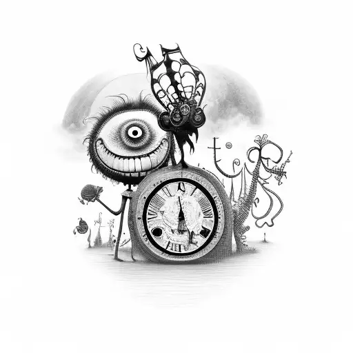 Combine Elements From Different Tim Burton Movies Into A Surreal And Whimsical Scene