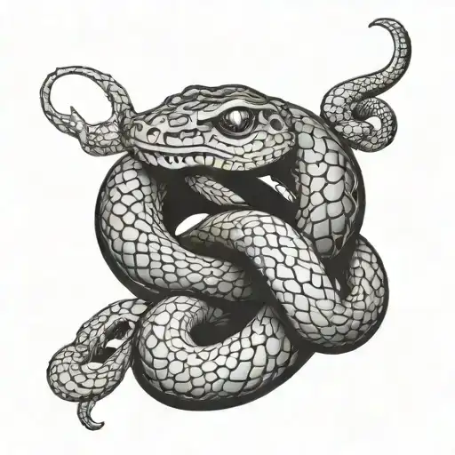 A Snake Wrapped Around A Tattoo Machin