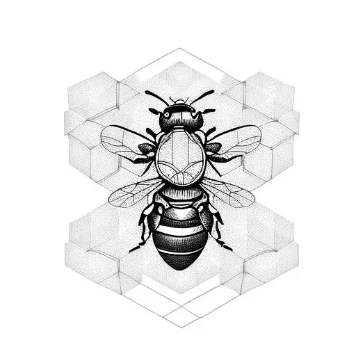 Bee Geometric Flowers