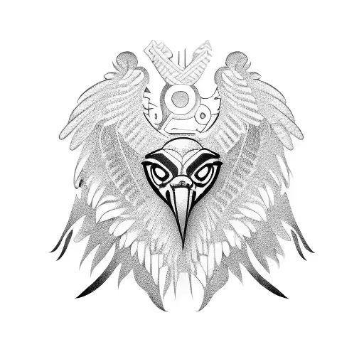 A Vulture Silhouette With Money Symbols Incorporated Into Its Feathers