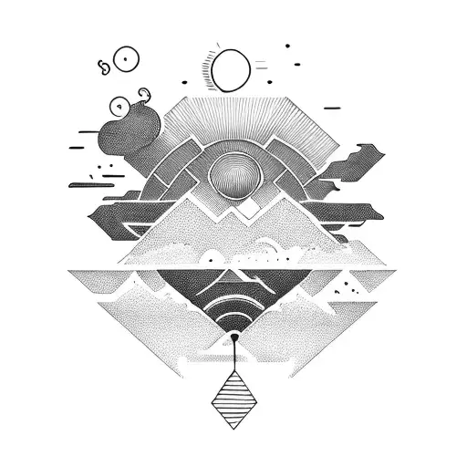 3D Sunrise In Distance