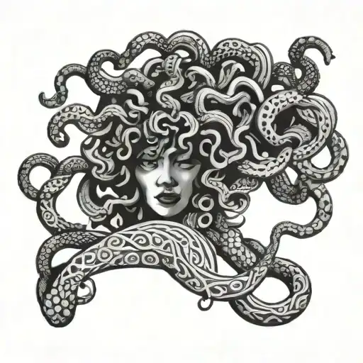 Medusa With Curly Hair