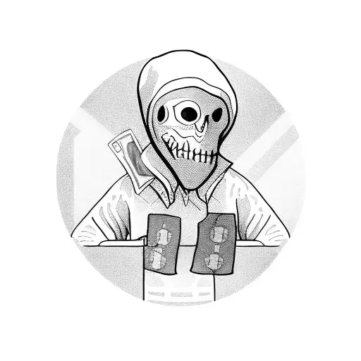 Ghost Robber Holding Money Bag