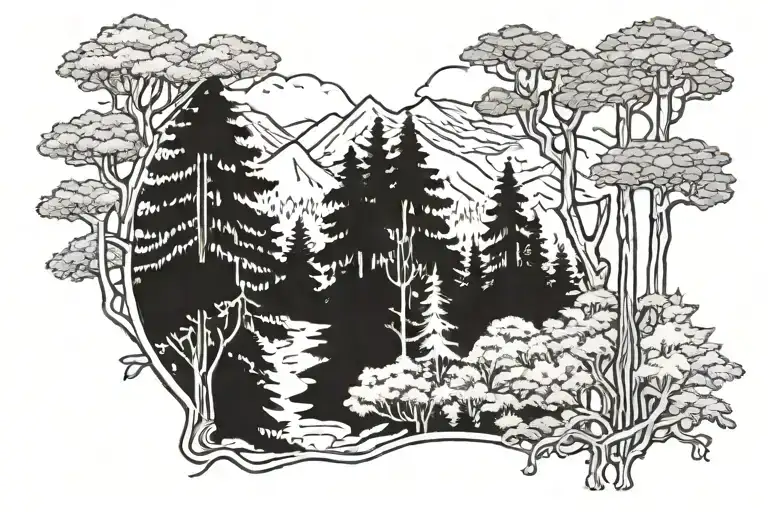 Redwood Forest Scene