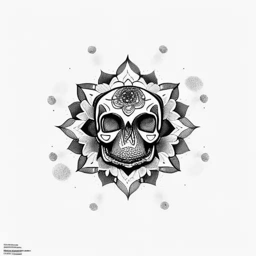 Mandala Coming Out The Top Of A Skull