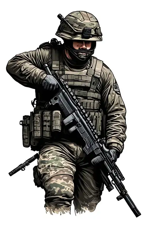Us Army Soldier Black And Grey