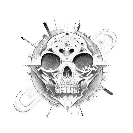 Abstract Art-inspired Tattoo Incorporating Elements Of Nihilism