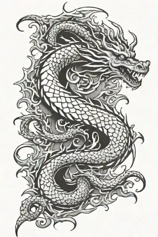 Dragon Tattoo Fore Arm Sleeve