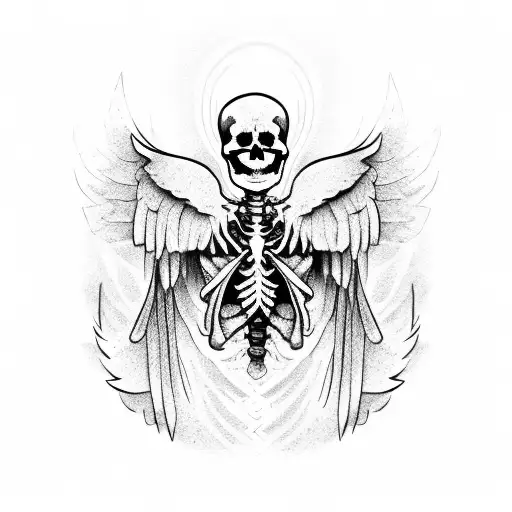 Angel Hugging Skeleton