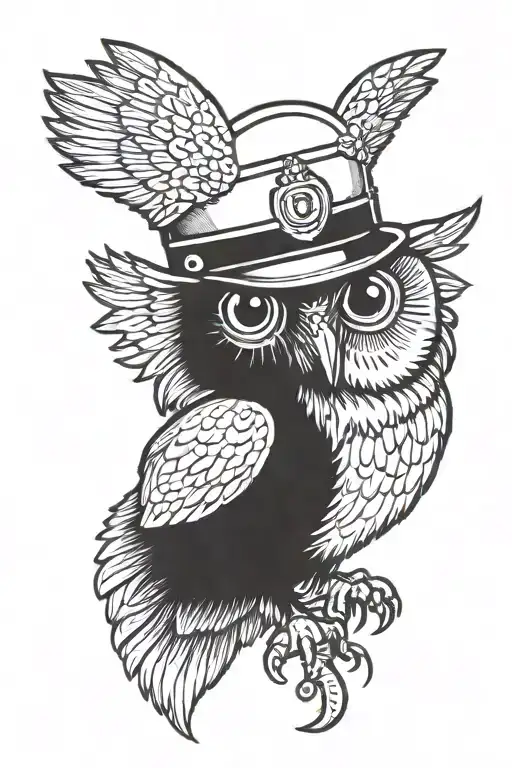 Owl Wearing Police Bobby Hat