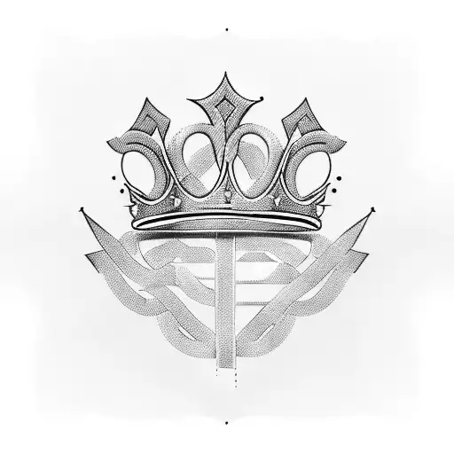 Two Long Pieces Of Wheat Passing Through A Crown