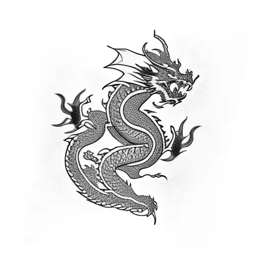 Leg Sleeve With Pattern And Dragon