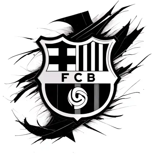Combine The Barcelona Logo And The Number 10 In A Unique And Abstract Design