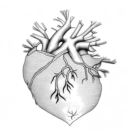 Pine Tree With Roots Creating Veins On A Heart