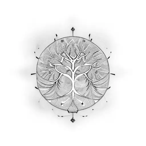 A Family Tree Intertwined With Circuit Board Patterns