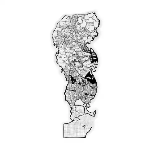 A Black And Grey Design Of A Map Of East Asia With A Dc-2 Plane Flying Over It