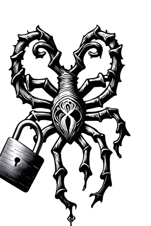 Triskelion Symbol With Padlock Attached